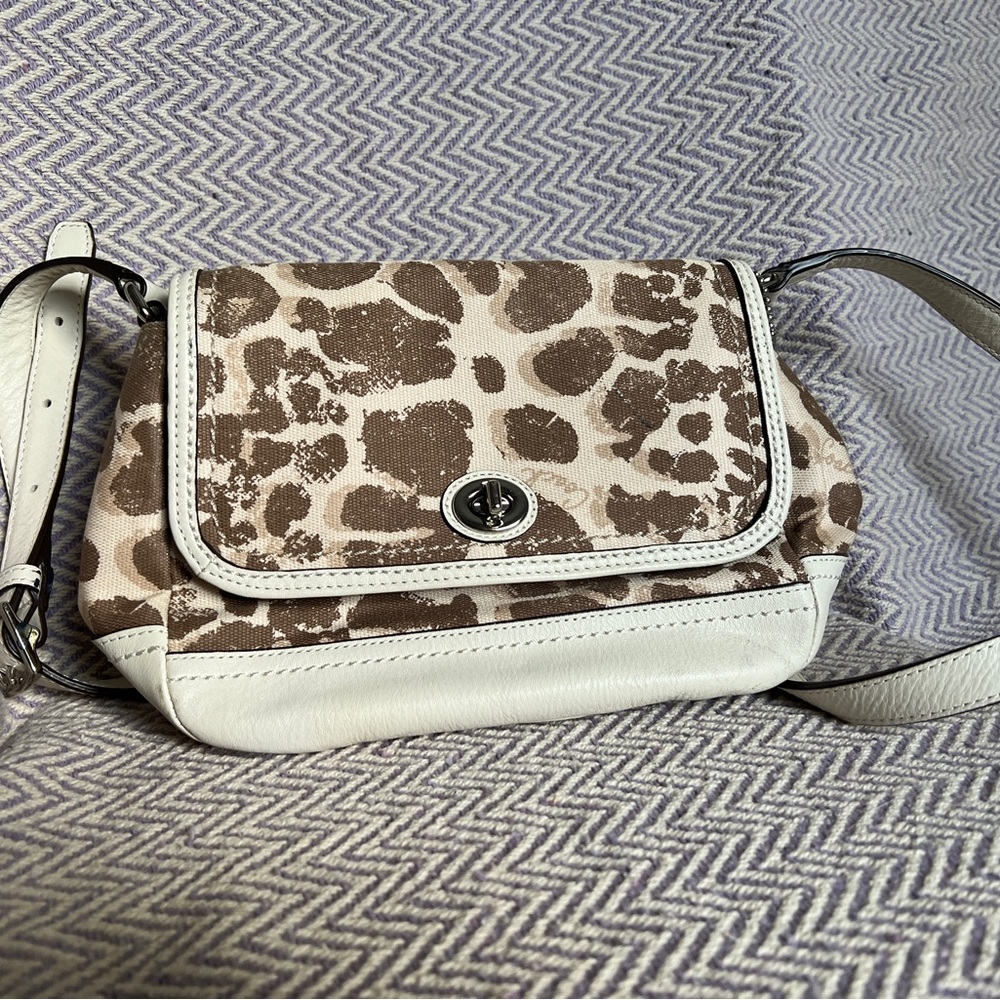 Coach Brown and Cream Crossbody Bag